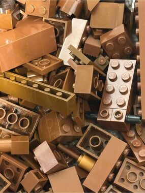 LEGO  Brown and Tan Mix Bricks and Plates over 1lb